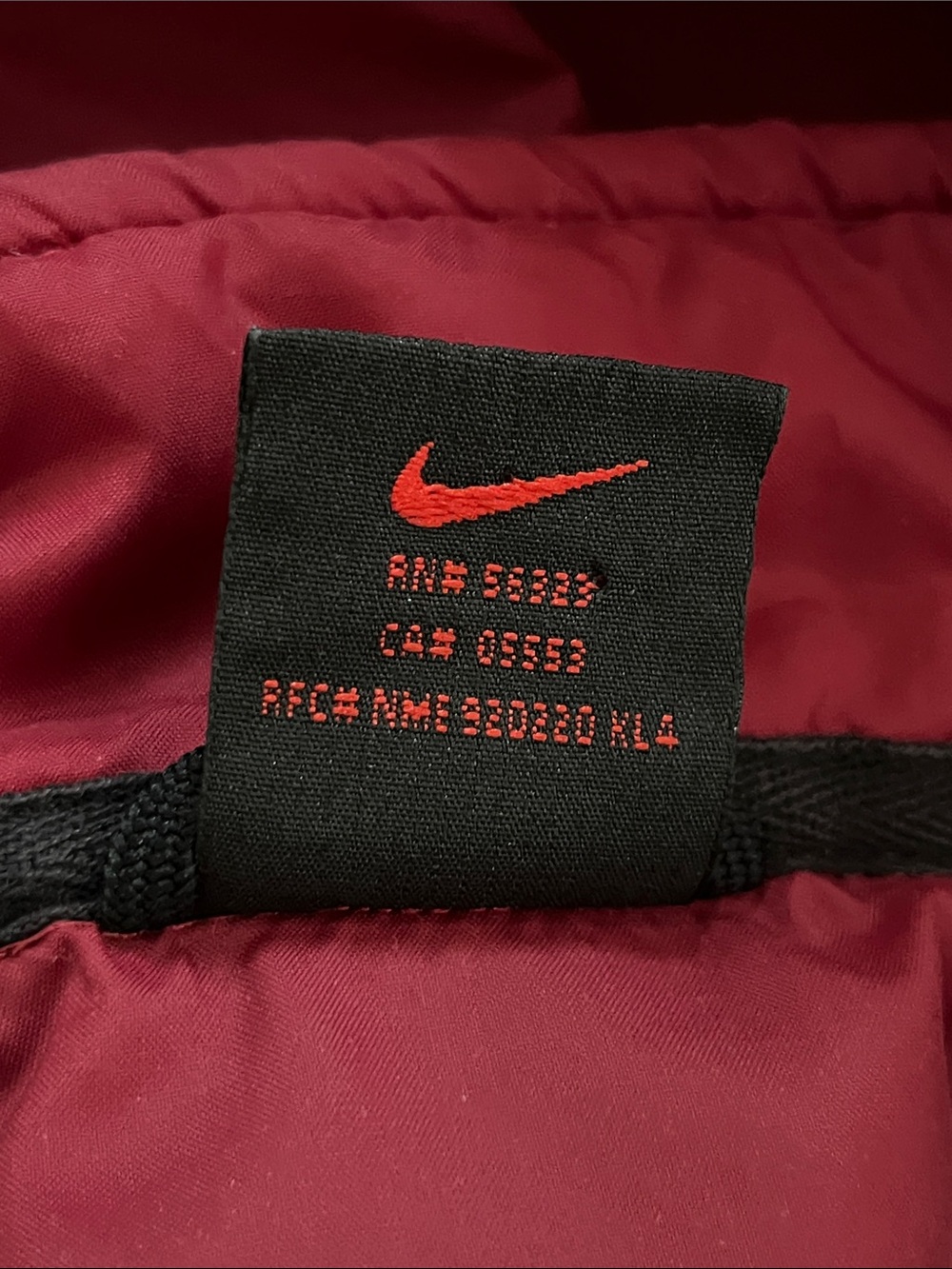 Nike 1999 Vintage Burgundy Nylon Windbreaker Jacket Boys L 12-14 Classic Y2K - Picture 8 of 10